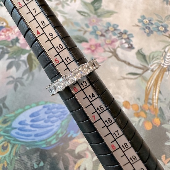 CZ Princess Cut Eternity Band Ring SZ 5 3/4 Josie Park Lane Jewelry Silver Tone - Picture 7 of 7